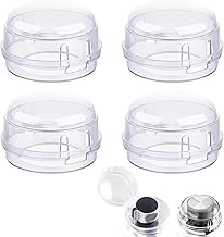 Bouton de Sécurité Four,Cache-Boutons de Cuisinière à Gaz,Gaz Couverture de Bouton,Matériaux Résistants à La Chaleur Pour La Sécurité La Cuisine Bébé Enfant En Bas Âge,Couleur Transparente,4pc