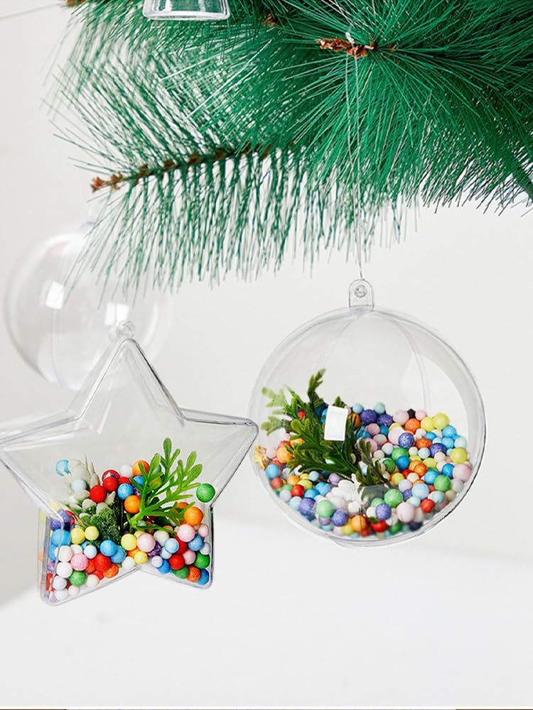 Fyearfly 5 szt. 10 cm przezroczyste plastikowe ozdoby choinkowe pudełka na cukierki