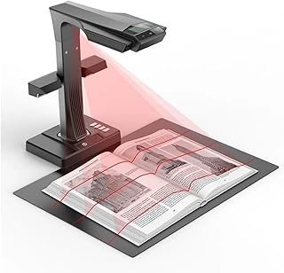 Document Scanner Book Document Scanner Portable 24MP Camera, A3 Size With Smart OCR Led Table Desk Lamp For Family Home Office