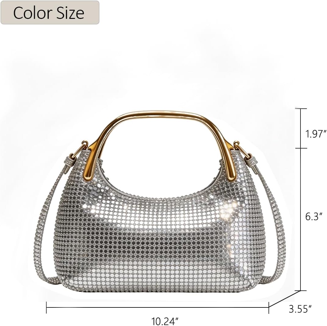 JYG Evening Sparkle Purses for Women Fashion Rhinestone Clutch Handbags Elegant Party Purse for Wedding Cocktail Prom