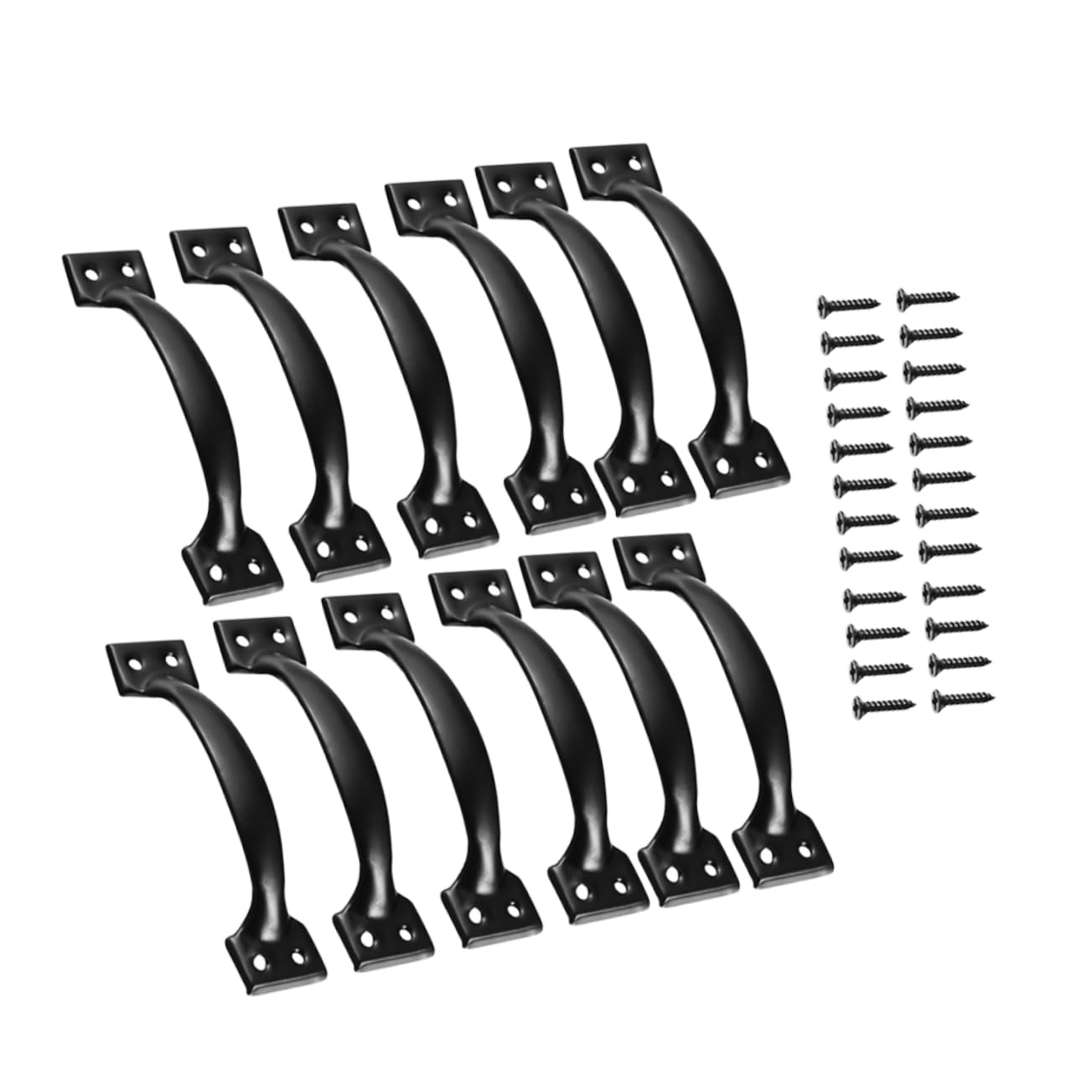 Manijas de hierro de 5 pulgadas negras vintage para cajones y puertas de gabinetes