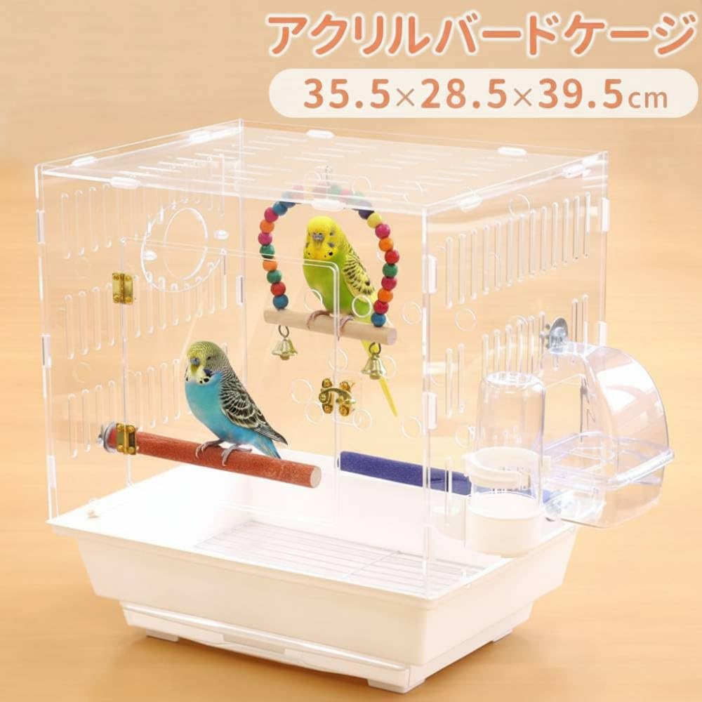 アクリルケージ 鳥かご インコ Amazon | iimono117 鳥かご アクリル [幅42.5 奥行28.5 高さ39.5