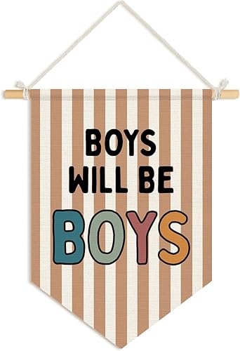 Miniatura 10 de Wheatwin Decoración de habitación de niños, decoración de pared retro de moda para niños, cuarto de bebé, dormitorio, sala de juegos, letrero de paz