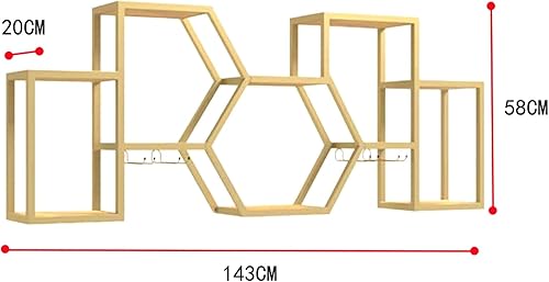 Miniatura 2 de Estantes de metal para vino, estantes de bar montados en la pared con soporte para copas de vino, mini bar, estante de exhibición de botellas de
