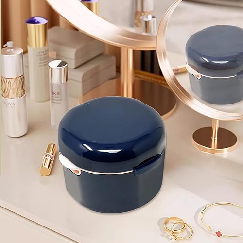 Miniatura 6 de yueton Paquete de 1 estuche de baño para dentadura postiza portátil, contenedor de remojo de dentadura, caja de almacenamiento con cesta de colador