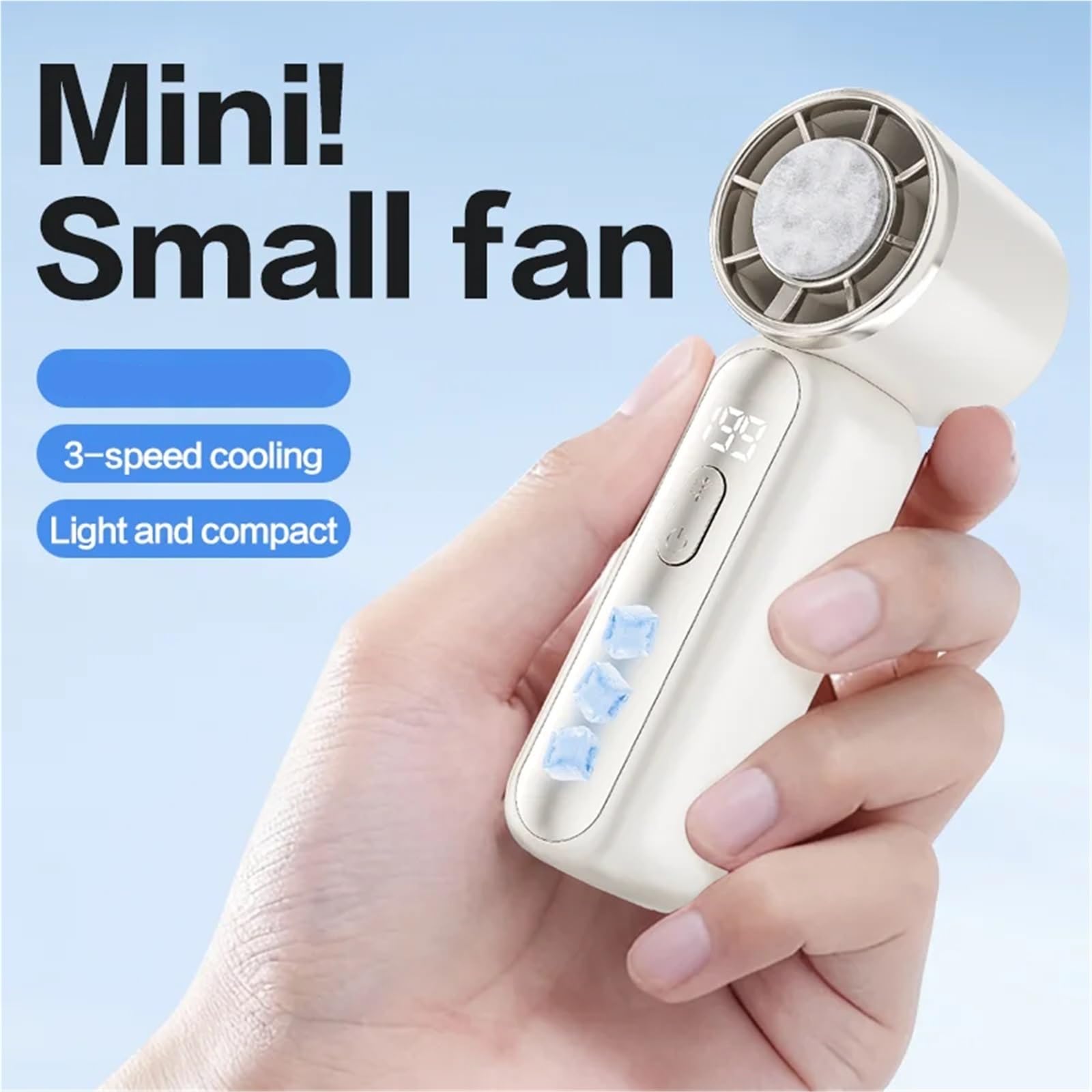 Ventilatore portatile portatile con raffreddamento a semiconduttore ICE Mini dispositivo di raffreddamento personale ricaricabile Turbo a 360°(Blue)
