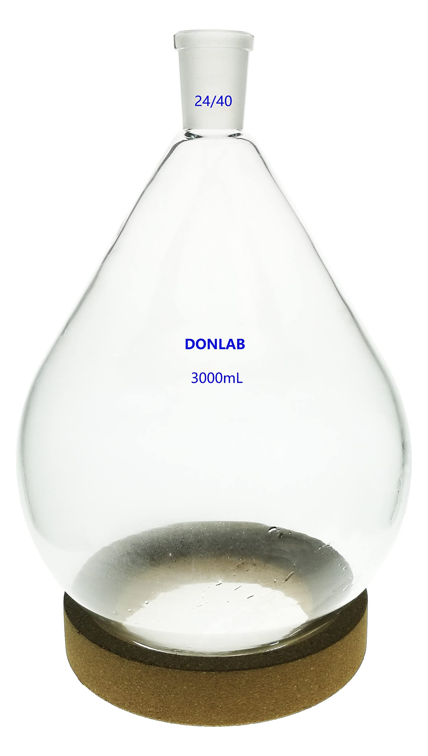 DONLAB FLK-05-3000 ASTM STD Glass 3000ml / 3L 24/40 Joint Recovery Flask Heavy Wall Single Neck Round Bottom Evaporating Flask