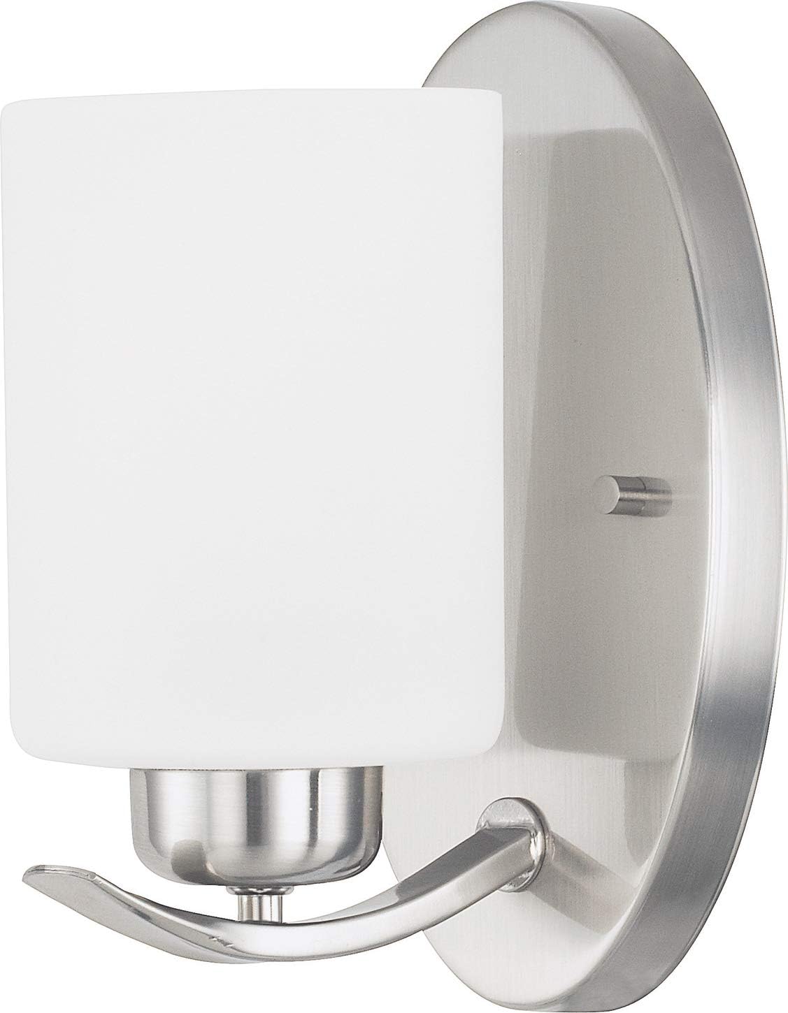 HomePlace by Capital Lighting 615211BN-338 Dixon Modern Soft White Glass Wall Sconce, 1-Light 100 Watt, 8" H x 5" W, Brushed Nickel