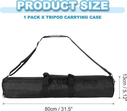 Miniatura 2 de PATIKIL Funda de transporte para trípode de 31.5 x 5.12 pulgadas, 1 bolsa de trípode acolchada de nailon con asas para soportes de luz, accesorios