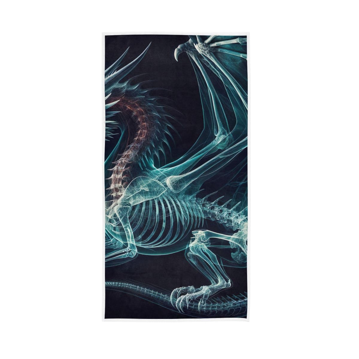 HUYGD X Ray Dragon Hand Towels, Multipurpose Hand Towels Cotton for Hand, Face, Hair, Bath 15 x 30 Inches