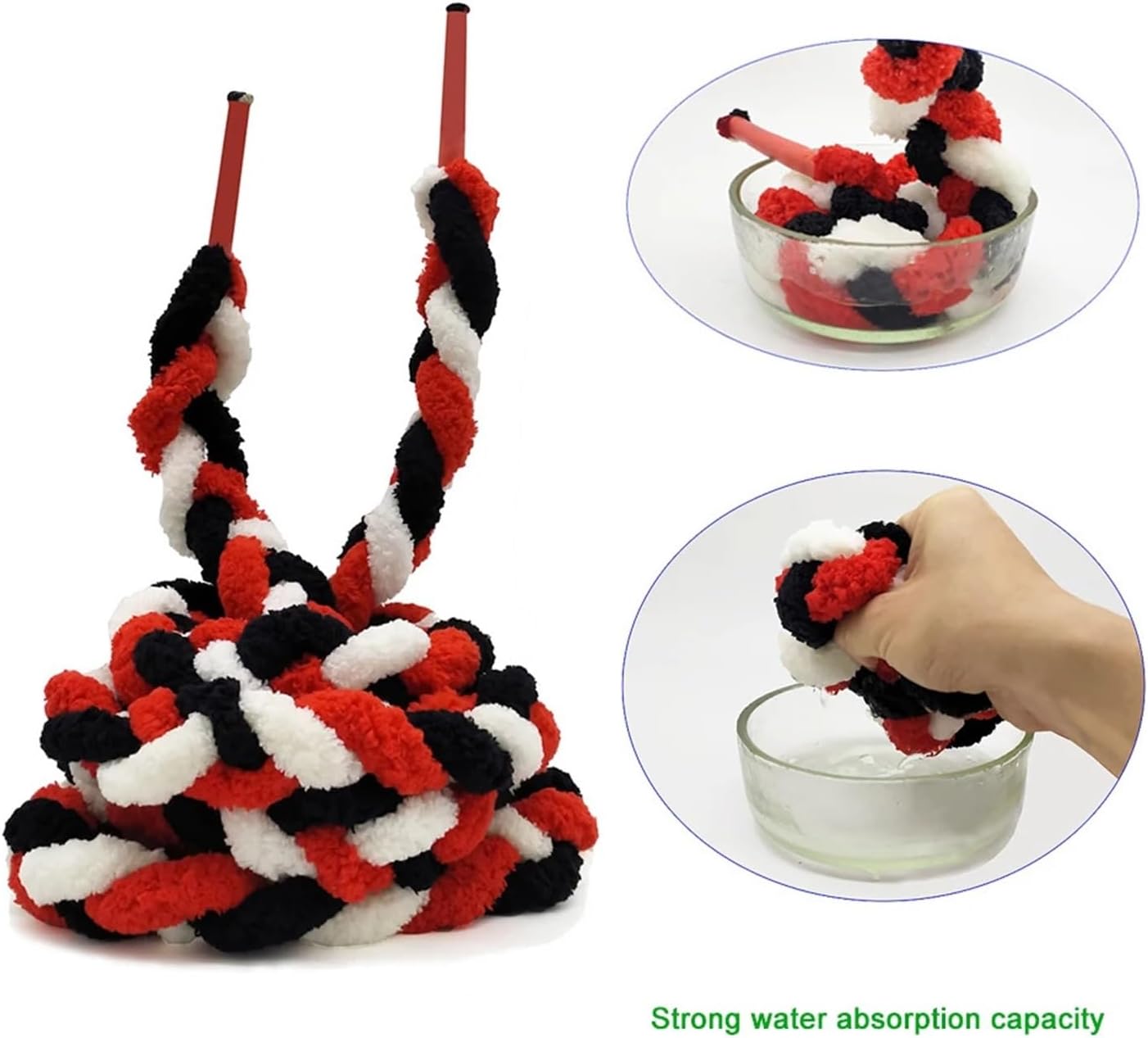 SSIMOO Long Squeegee with Strong Water Absorption Rope Windshield Glass Drying House Car Cleaning Tools Window Tinting C11(Rope White Squeegee)