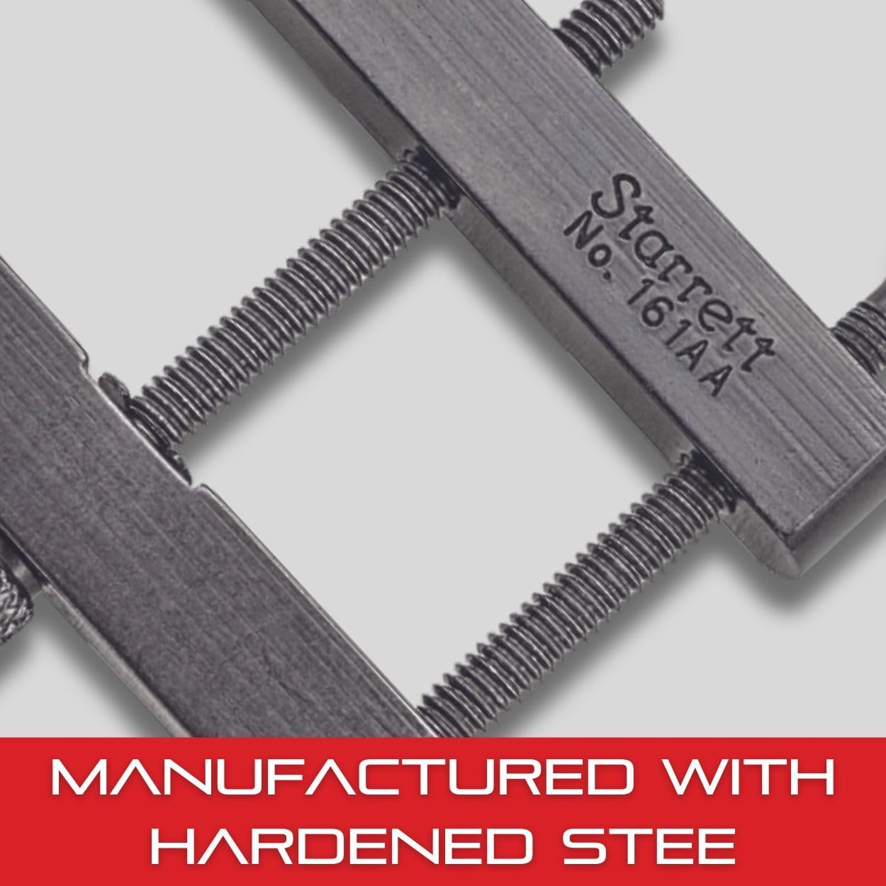 Starrett Toolmakers Parallel Clamp - Ideal for Holding Work in Tapping and Drilling - 3/4" Capacity, 21/32" Throat Depth, Hardened Steel, Nice Finish - 161AA