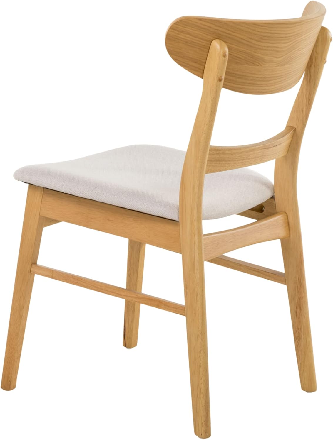 Christopher Knight Home Frederica Mid-Century Modern Dining Chairs (Set of 4), Light Beige and Natural Oak