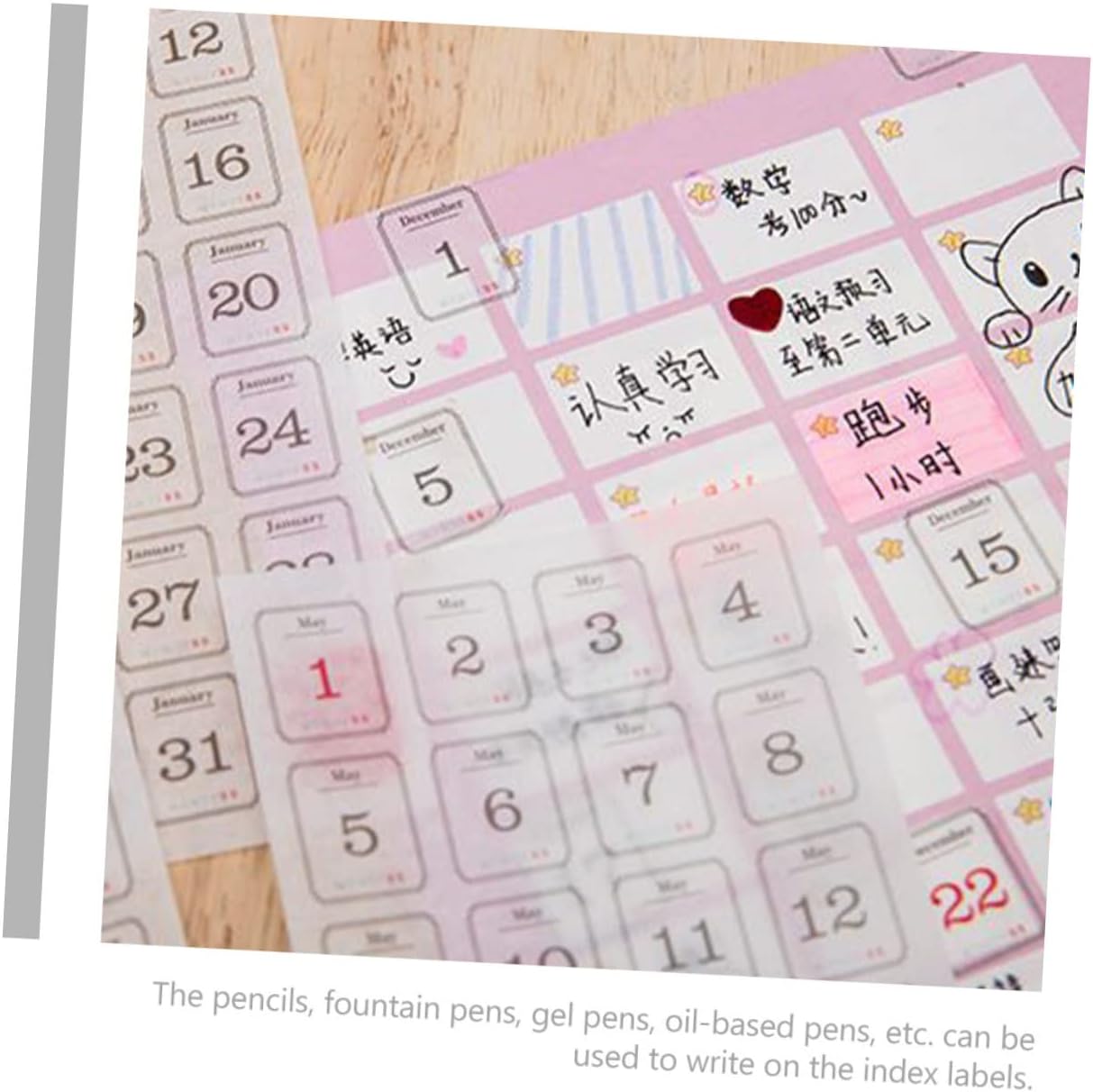 DIYEAH 5sets Monthly Index Sticker Book Tabs for Daily Use DIY Planner Tabs School Office Planner Stickers 24sheets*5