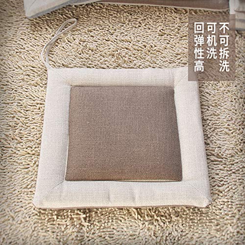 PLLXY Interiores Aire Libre Algodón Cojín Coxis Ortopédico,Tatami Asiento,Almohadilla del Asiento Lavable Cojines para Silla Futón Respirable Suelo Asiento Silla Asiento-g 40x40x4cm(16x16x2) Cover
