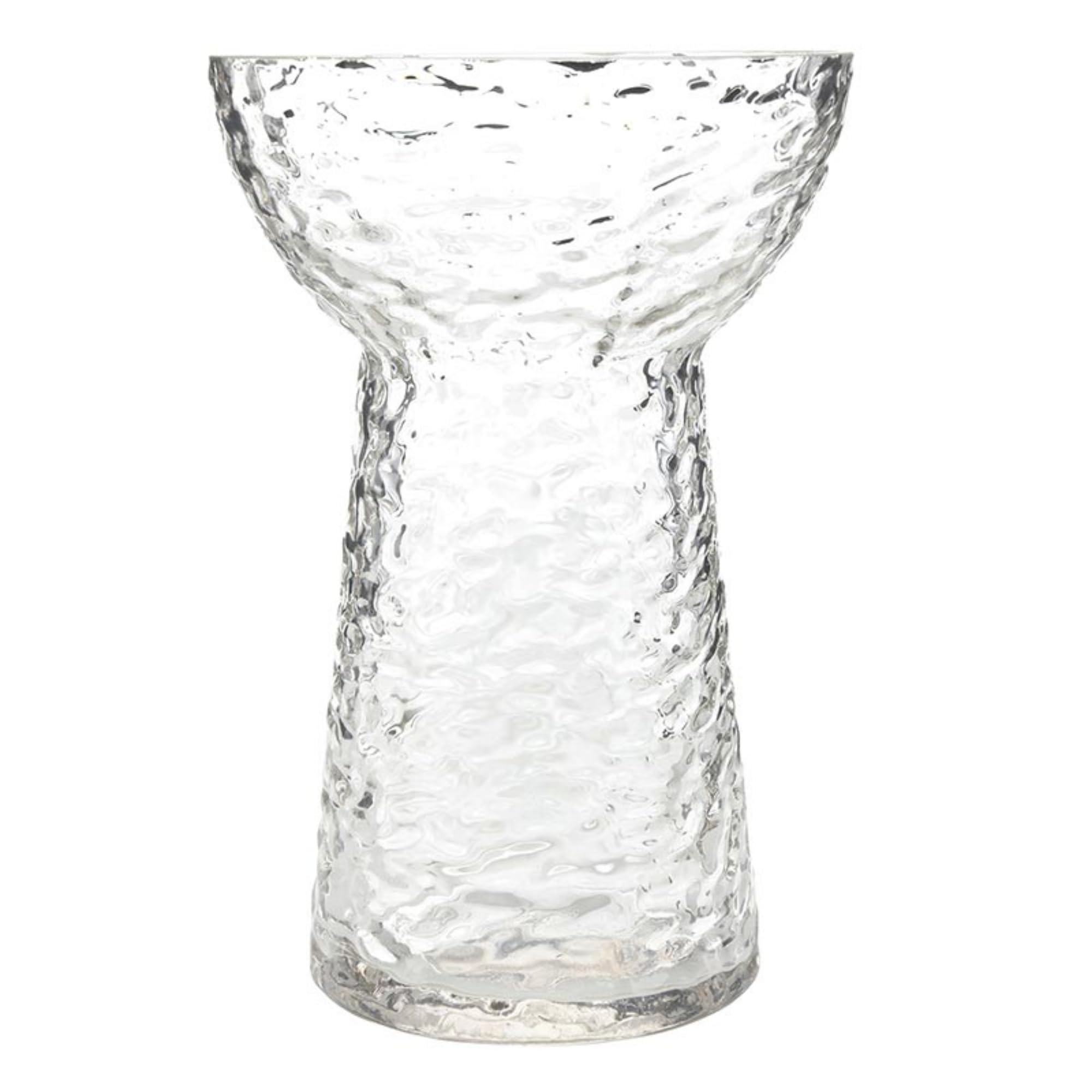 47th & Main Glass Vase with Pebbled Texture, 7" Tall x 4.5" Diameter, Clear