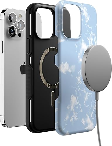 Vista 991 de Casely iPhone 13 Pro Case Compatible with MagSafe Blue Marble Case