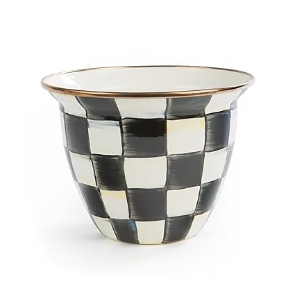 MACKENZIE-CHILDS Courtly Check Flowerpot, Decorative Garden Pot for Growing Plants