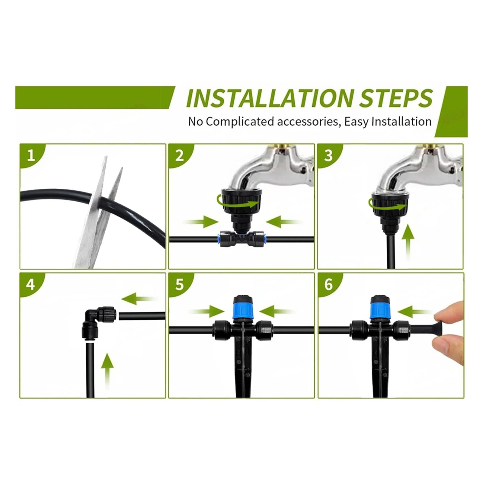 Kit di irrigazione a goccia a collegamento rapido, sistema di irrigazione del giardino Set di attrezzature for l'irrigazione automatica fai-da-te for serra con letto rialzato(10M)