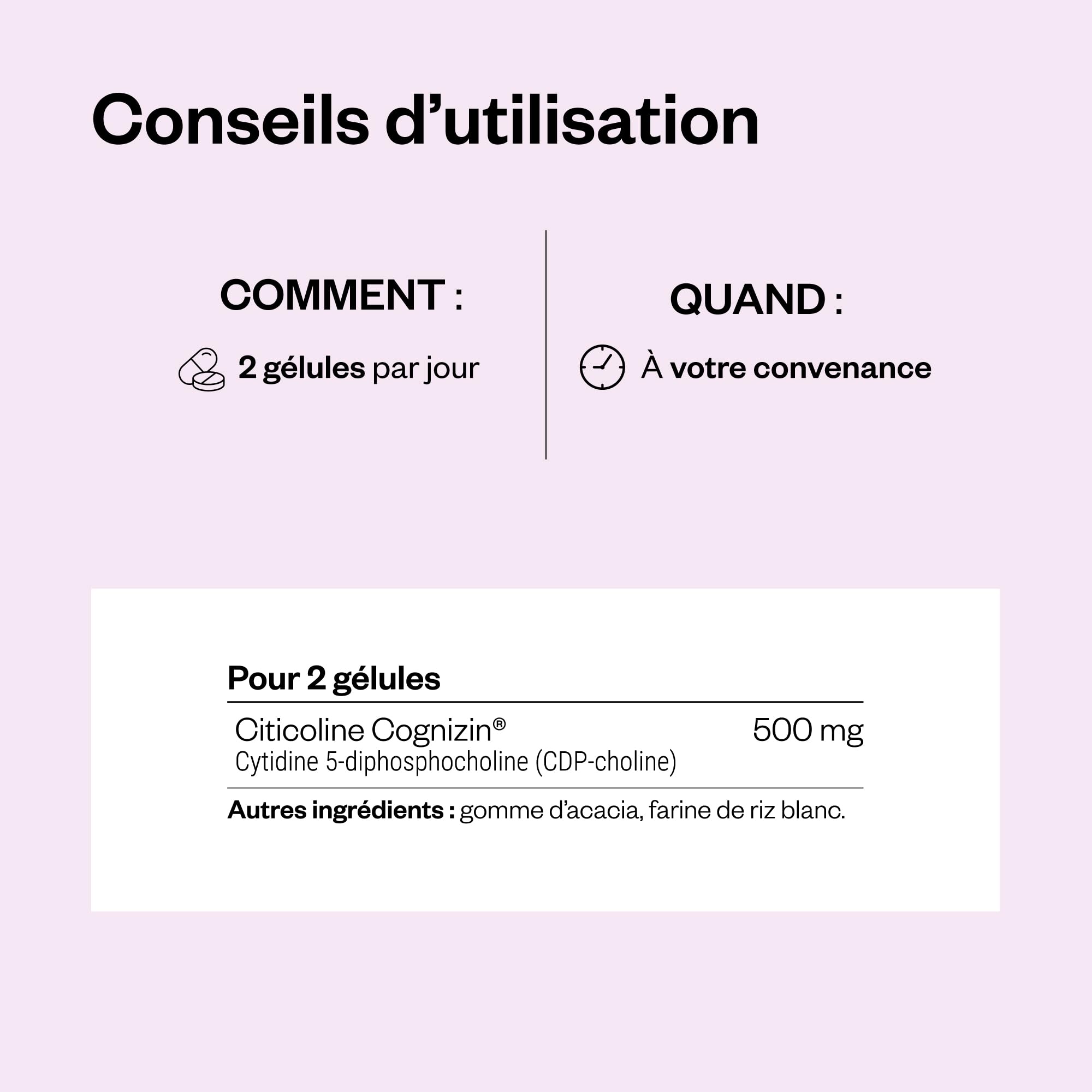 CDP Choline - Aide au Fonctionnement Normal du Système Nerveux - Choline Brevetée - Formule à la Biodisponibilité Optimale - Dosage Puissant - Vegan - SuperSmart