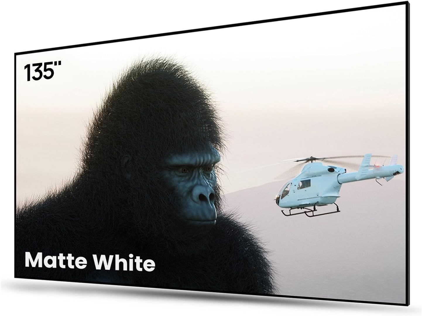 AWOL VISION 135-inch Projector Screen Fixed Frame, 1.3 dB Peak Gain, The Perfect Combo with LTV-2500, 80% Picture Quality Improved, 4K / 8K Ultra HD, Active 3D Wall Mount Projector Screen, MW-135