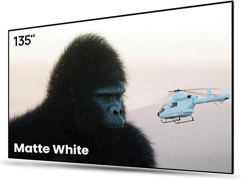 AWOL VISION 135-inch Projector Screen Fixed Frame, 1.3 dB Peak Gain, The Perfect Combo with LTV-2500, 80% Picture Quality Improved, 4K / 8K Ultra HD, Active 3D Wall Mount Projector Screen, MW-135