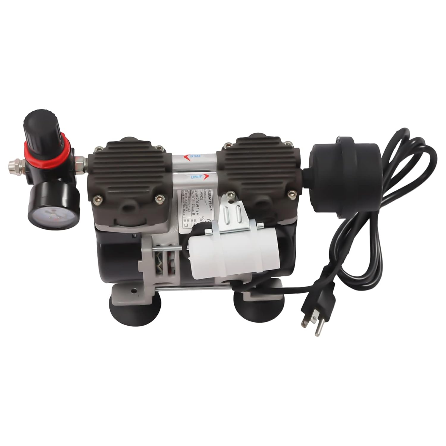 60L Lab Diaphragm Vacuum Pump Oil Free Oilless Mute Pump -90Kpa Air Pump with Air Filter, for Robotic Automation, Packaging Machines, The Medical Industry