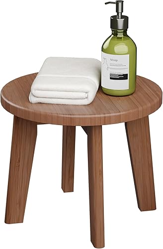 Taburetes de madera para niños, pequeños taburetes portátiles de madera, taburete de ducha de bambú para adultos, banco antideslizante resistente de