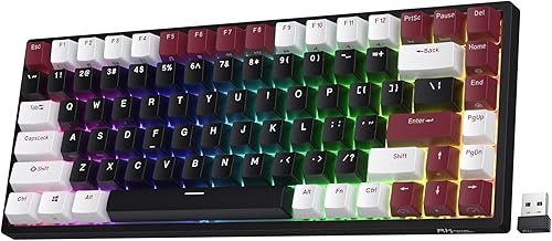 RK ROYAL KLUDGE RK84 RGB Limited Ed, 75% Triple Mode BT5.0/2.4G/USB-C Hot Swappable Mechanical Keyboard, 84 Keys Wireless Gaming Keyboard, RK Yellow Switch, Americano Black