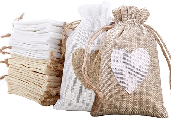 100 Sacchetti Di Iuta Piccoli 7x9 Cm Con Coulisse - Riutilizzabili Per Matrimoni, Feste E Regali - Foto 9