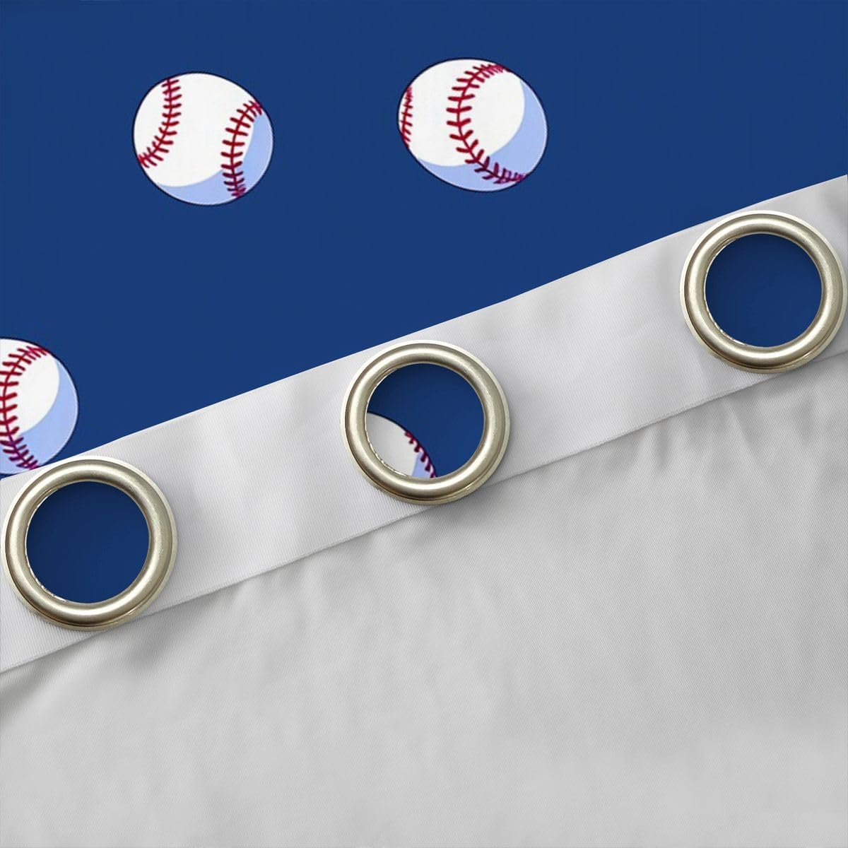 Feelyou Baseball Curtains for Bedroom Living Room Sports Game Blackout Darkening Drapes Baseball Gaming Window Treatments, 2 Panels 38 x 45 Inch Gift for Baseball Lover Room Decor Blue image 5