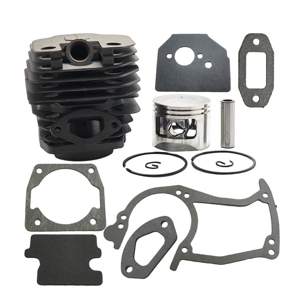 Kit de pistón de Cilindro de 45 mm, Juego de Juntas de carburador, Apto for motosierras de 45 CC, 52 CC y 58 CC.