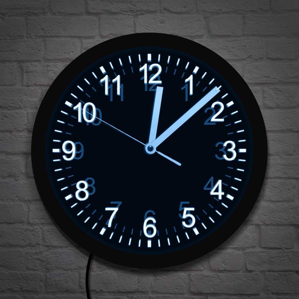 Diseño Moderno Reloj de Pared con iluminación LED Mecanismo silencioso Acrílico Luminoso Borde LED Reloj de Pared Iluminado Sala de Estar Luz de Pared Decoración de Arte