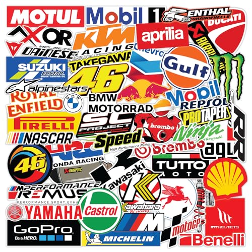 Image of CodersParadise - 74 PCS Waterproof Bike Stickers Pack for Helmet, Tank & Visor | Stylish Biker Decals for Motorcycle, Scooter & Accessories | Durable Vinyl Stickers for Riders