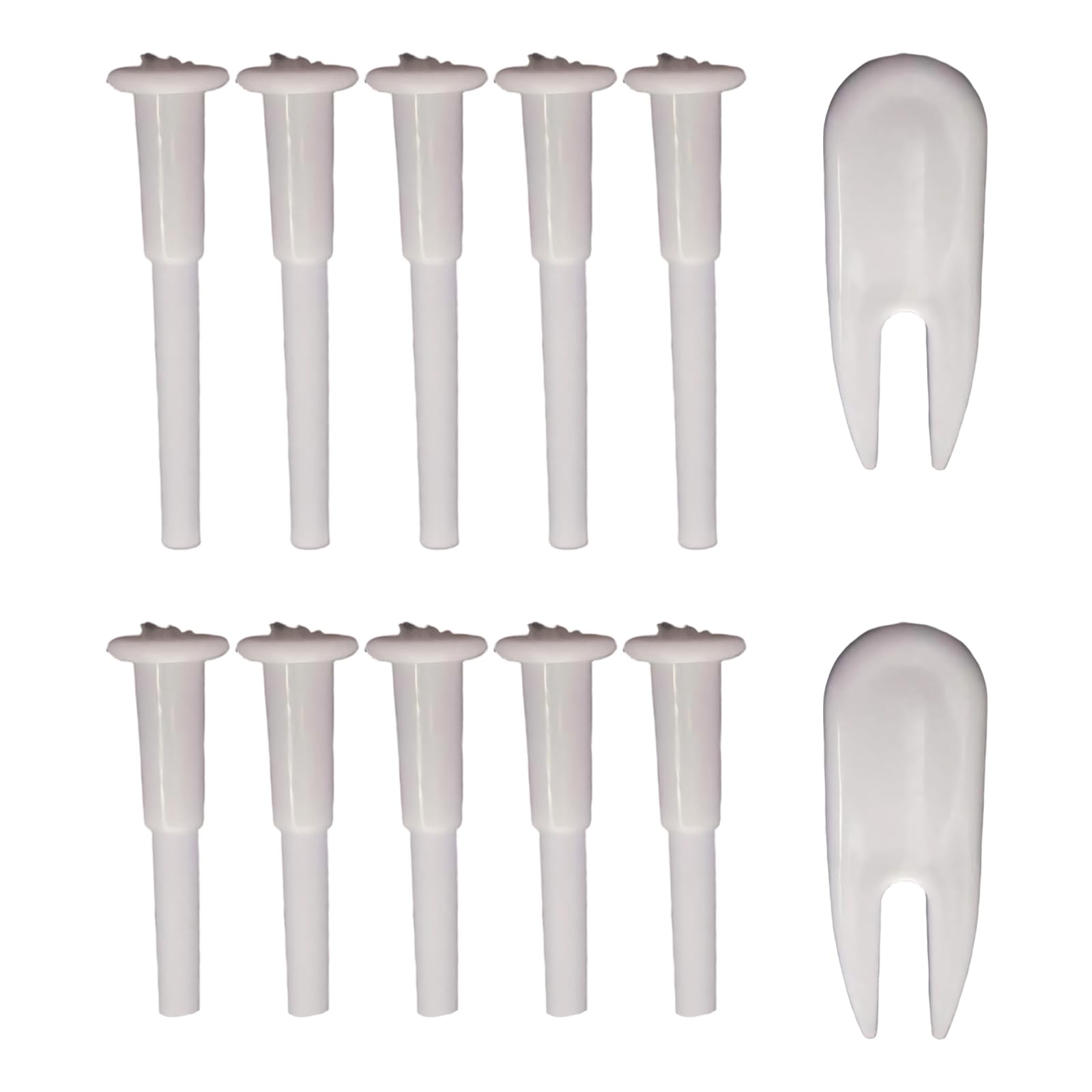 12 PCS Exercise Ball Plug Replacement Kit, White Yoga Ball Air Stopper Plugs with 5 cm and 3.7 cm Sizes, Fitness Equipment Maintenance Accessories for Inflatable Items