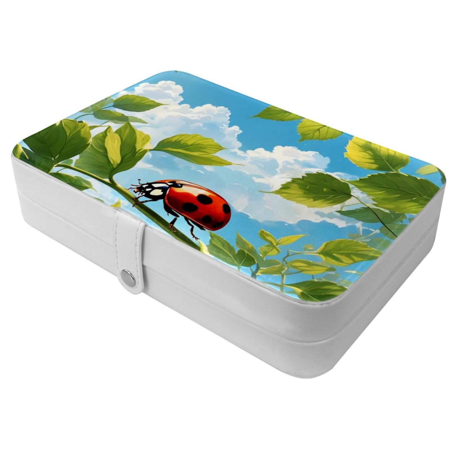 Boîte à bijoux enfant et femme motif coccinelle mignonne pour anniversaire