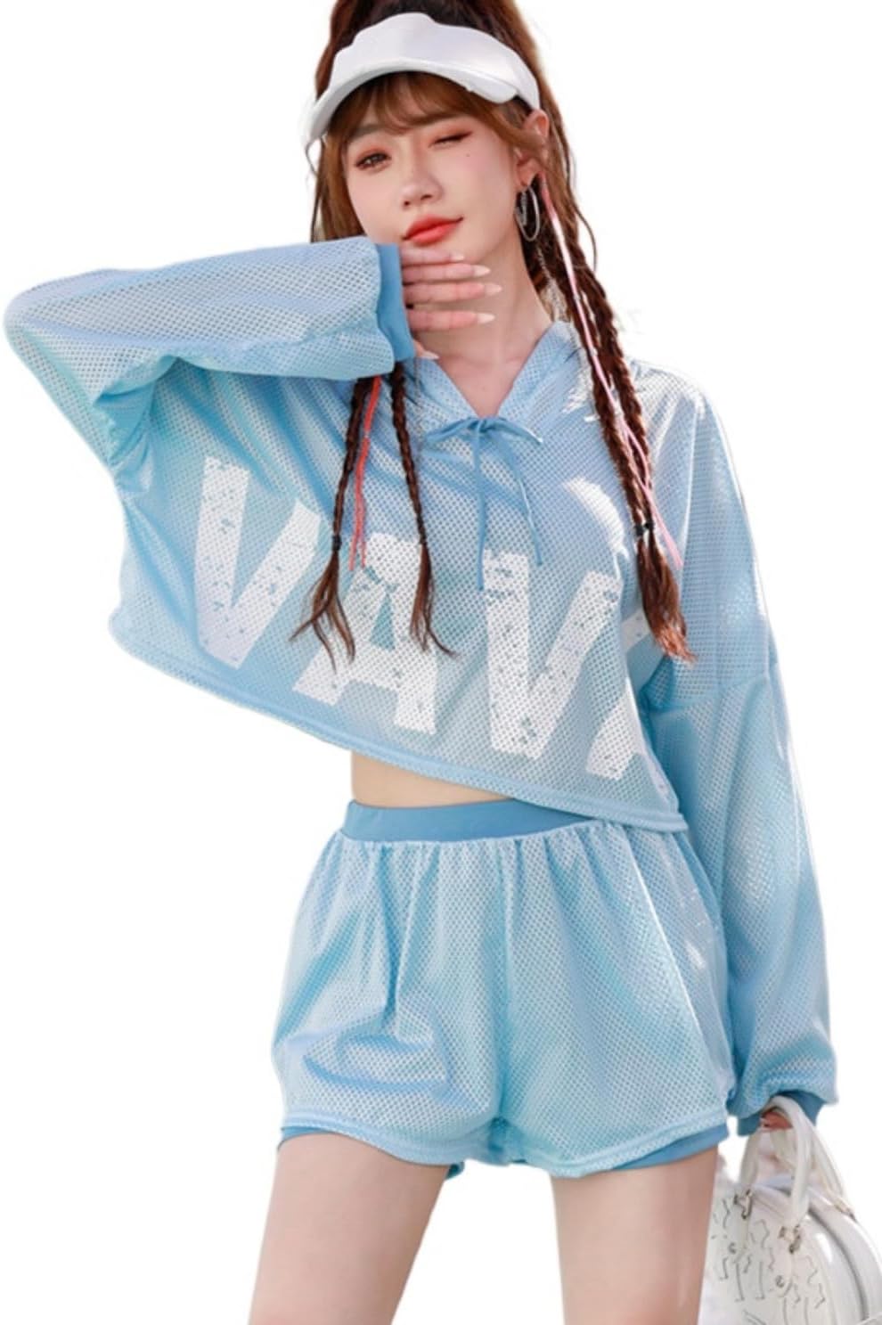 [TRVELBETT] 水着 レディース 保守 みずぎ 水着 体型カバー 中学生 高校生 韓国 可愛い 海 プール 長袖セパレート3点セット 水泳 リゾート 温泉水着 旅行 小胸にもぴったり 学生 盛れる スポーツ 10代 20代 30代