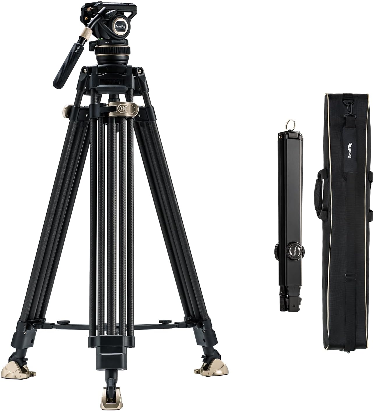 SmallRig AD-100 FreeBlazer Heavy-Duty Carbon Fiber Tripod System, 77″ Video Tripod with One-Step Locking System, 360° Fluid Head and Dual-Mode Quick-Release Plate, Max Load 22 lbs for Camera -4953