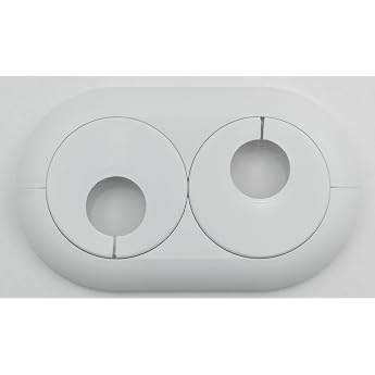 Double rosette for pipes with external diameter 14 15 16 18-20 mm variable hole spacing between 35-58 mm