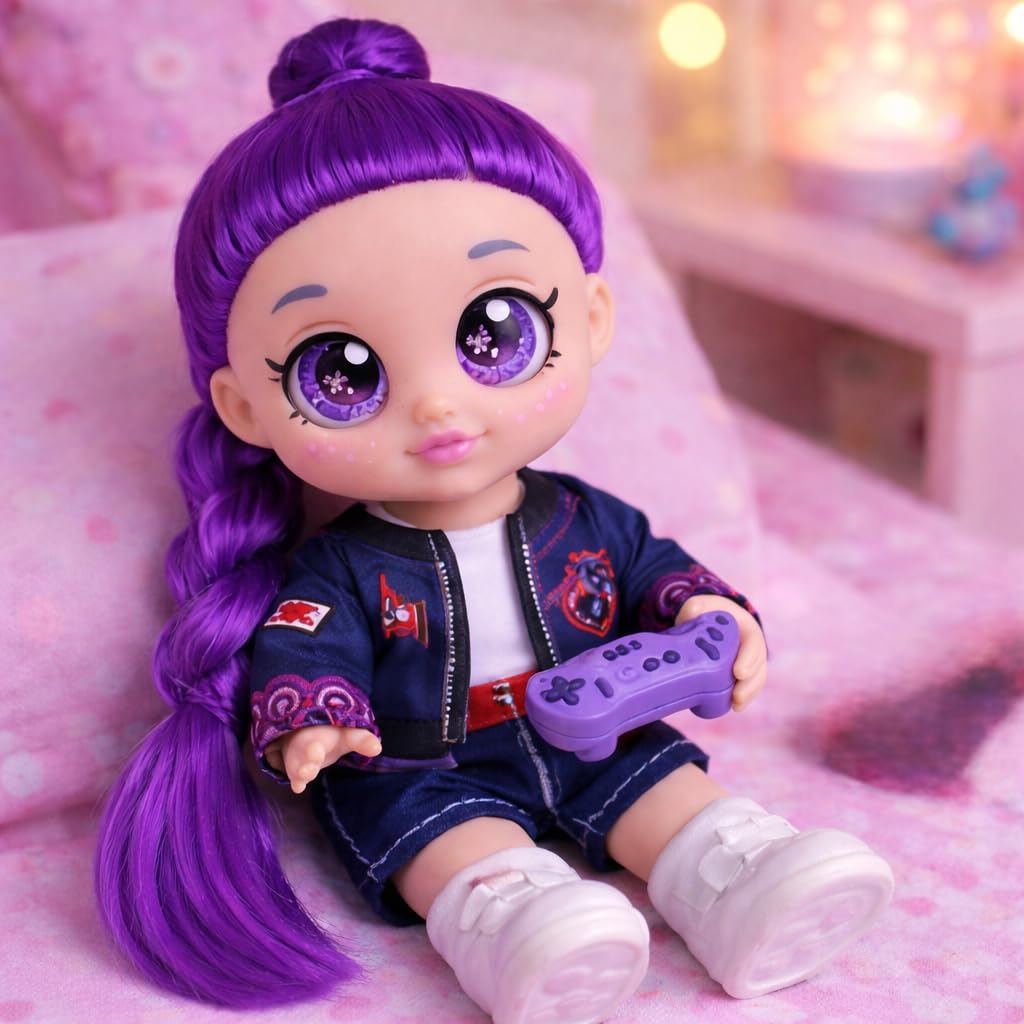 Muñeca de dibujos animados cantando de 26 cm con ojos 5D, muñeca de personaje de moda con compañero tigre azul, para fans de muñecas, regalos de cumpleaños