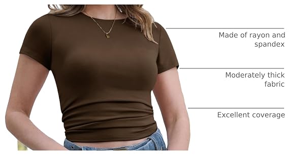 CE' CERDR 3/5 Pack Womens T Shirts Short Sleeve Workout Tops Basic Tees