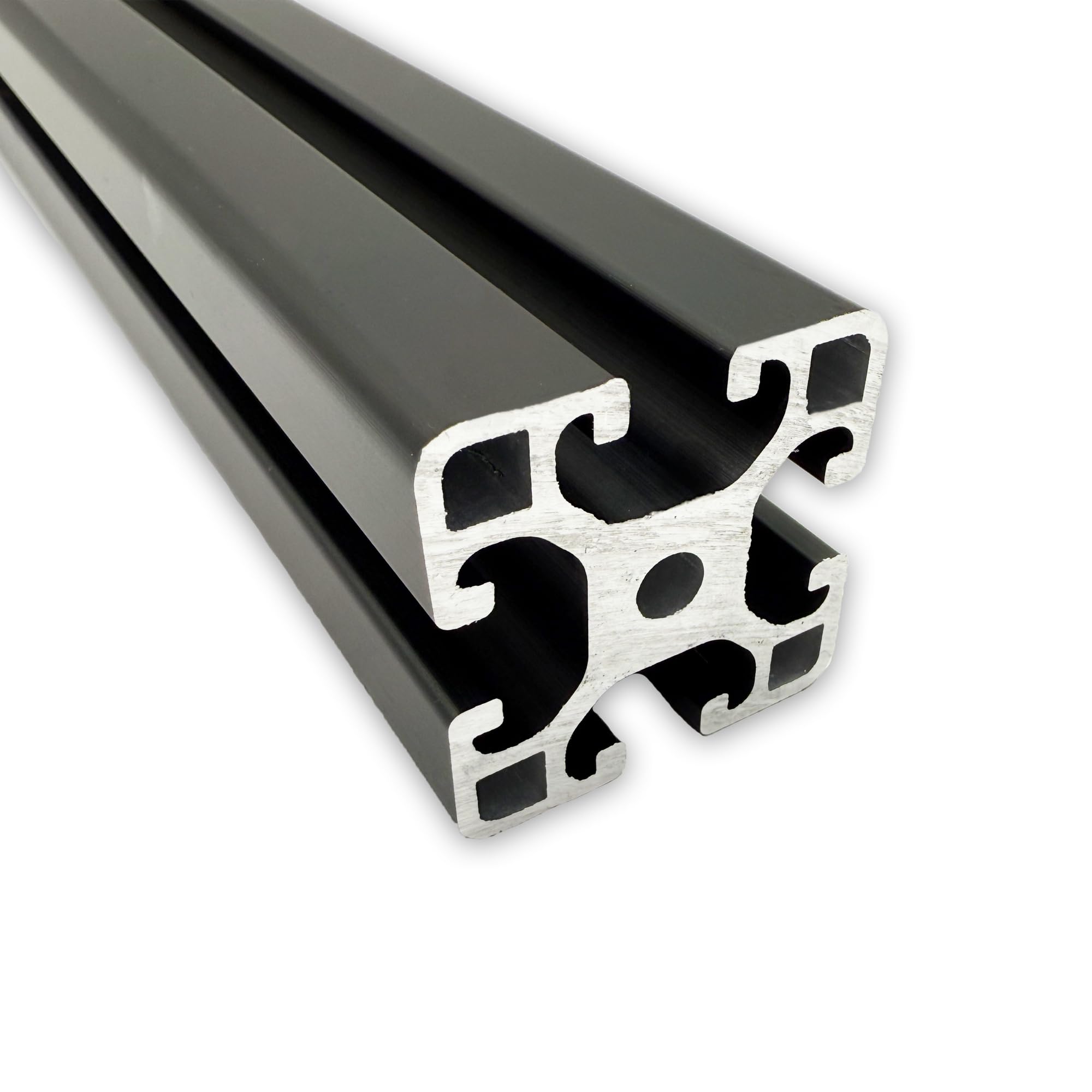 Aluprofil 40x40 mm | Nut 8 | 3 Stück mit 2 Meter = 6 Meter | schwarz eloxiert E6/C35 | Aluminium Profil | Nutenprofil | Aluprofil | Alu Profil | Leicht | Montagesystem |