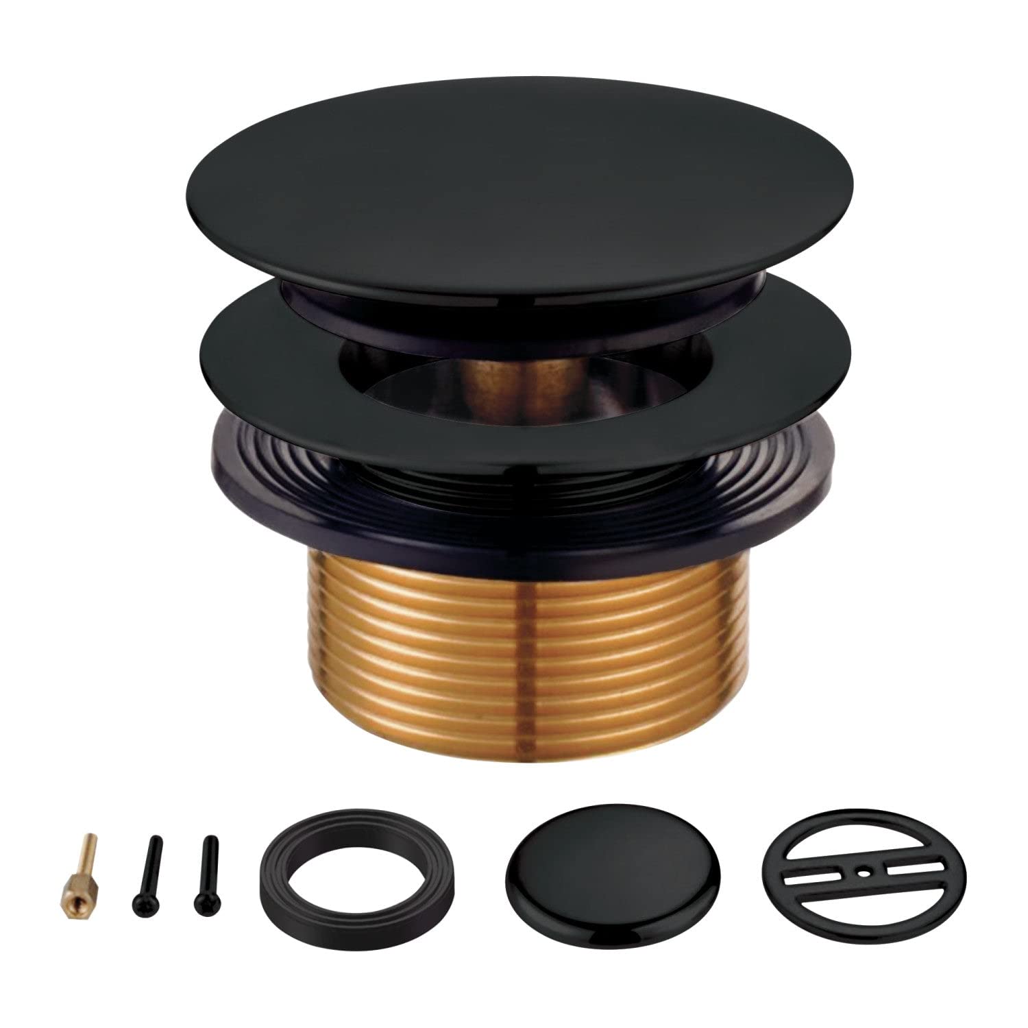 Kingston Brass KBU2000 Eugene Tip-Toe Tub Drain Conversion Kit, Matte Black 2.75 x 2.94 x 2.31