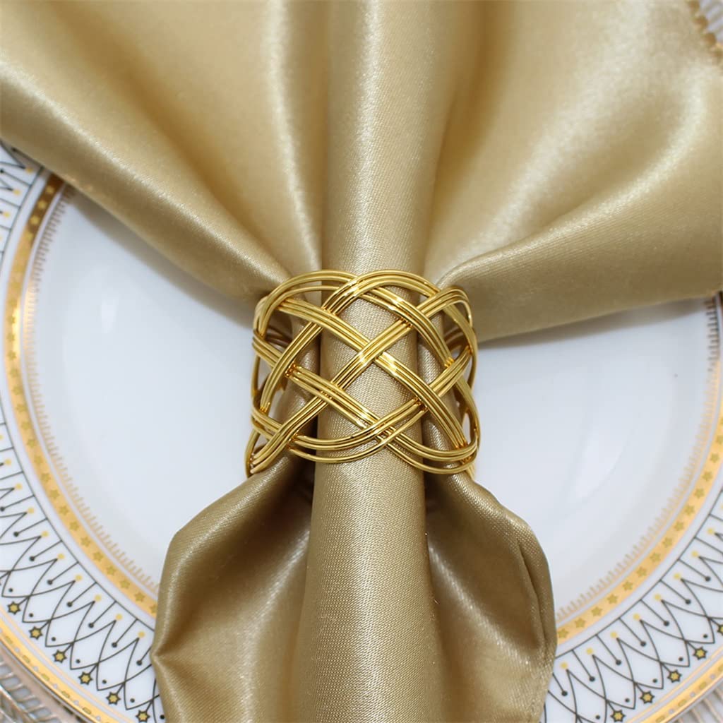 Anelli portatovaglioli Dorati Portatovaglioli in Metallo Twist Portatovaglioli Anello per Matrimoni Cena Banchetto Buffet Decorazioni per la tavola (Oro 6 Pezzi)