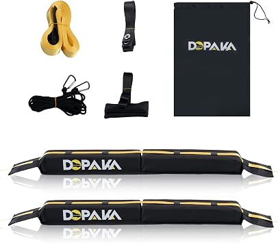 Soft Roof Rack Pads,Duty Universal Car Roof Racks System with 2 Tie Down Straps, 2 Tie Down Ropes, 2 Hood Loops and Storage Bag, for Surfboard, Kayak, Canoe, Heavy