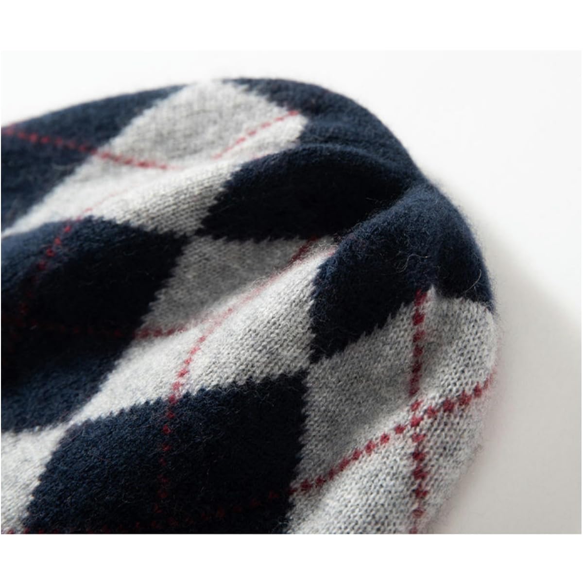 Gorro Invierno Mujer Sombrero De Mujer Sin Alero Sombrero De Lana Tejido con Solapa Sombrero Suave Y Cálido Sombrero De Invierno Sin Alero De Mujer-Gris-Código Medio