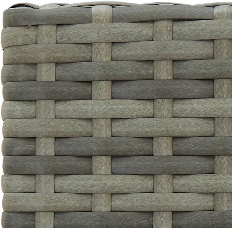 3 Piece Patio Bar Set with Armrest Poly Rattan Gray Furniture Sets