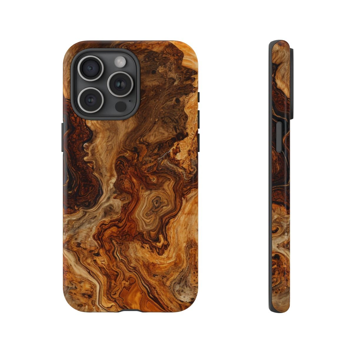 Coque rigide iPhone 15 Pro Max marron brillante pour éviter les rayures et chutes du téléphone
