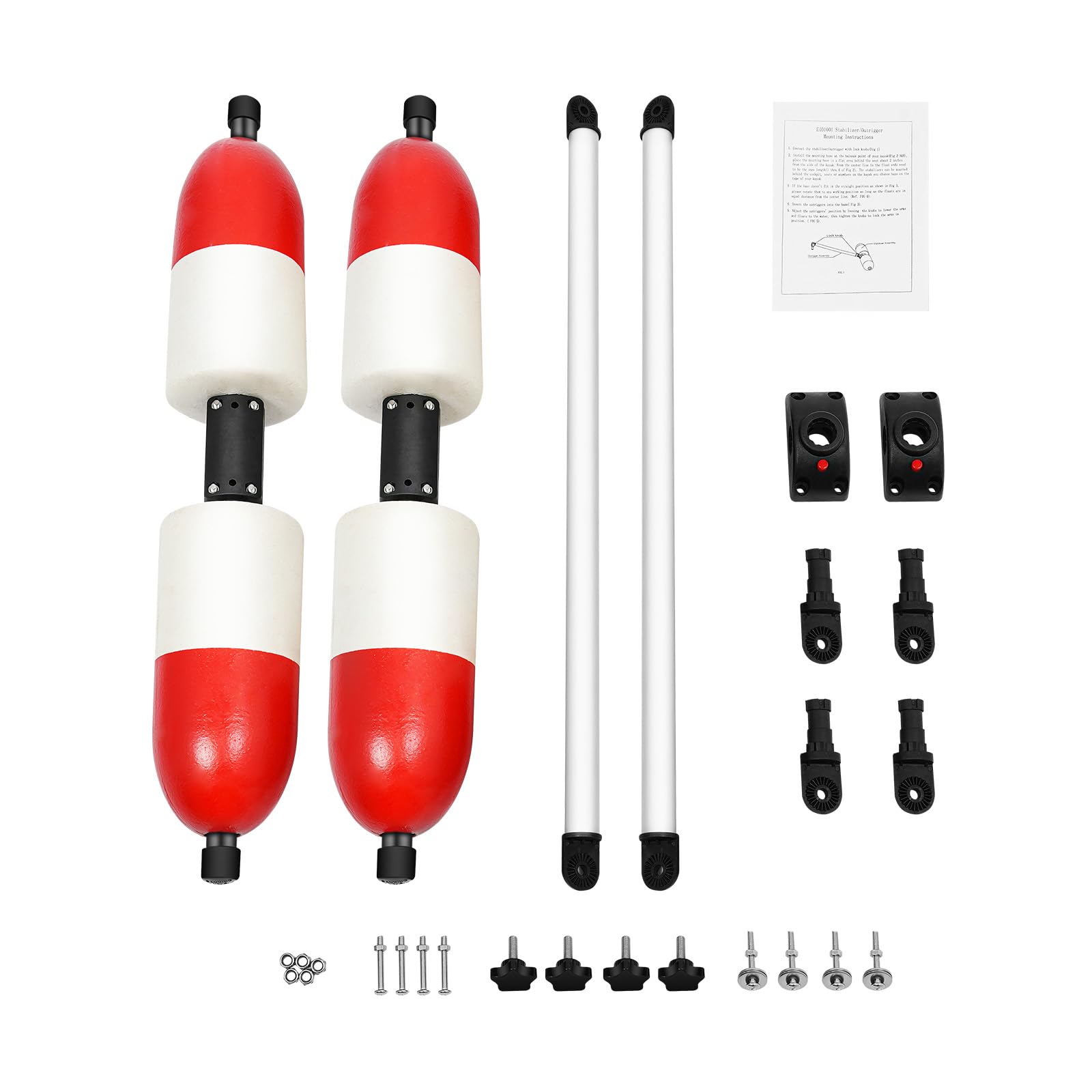 Gbonklong 2 PCS Marine Boat Kayak Canoe PVC Outrigger Arms Stabilizer System Stand-up Assistance Avoid Capsizing, Fishing Sidekick Kit Kayak