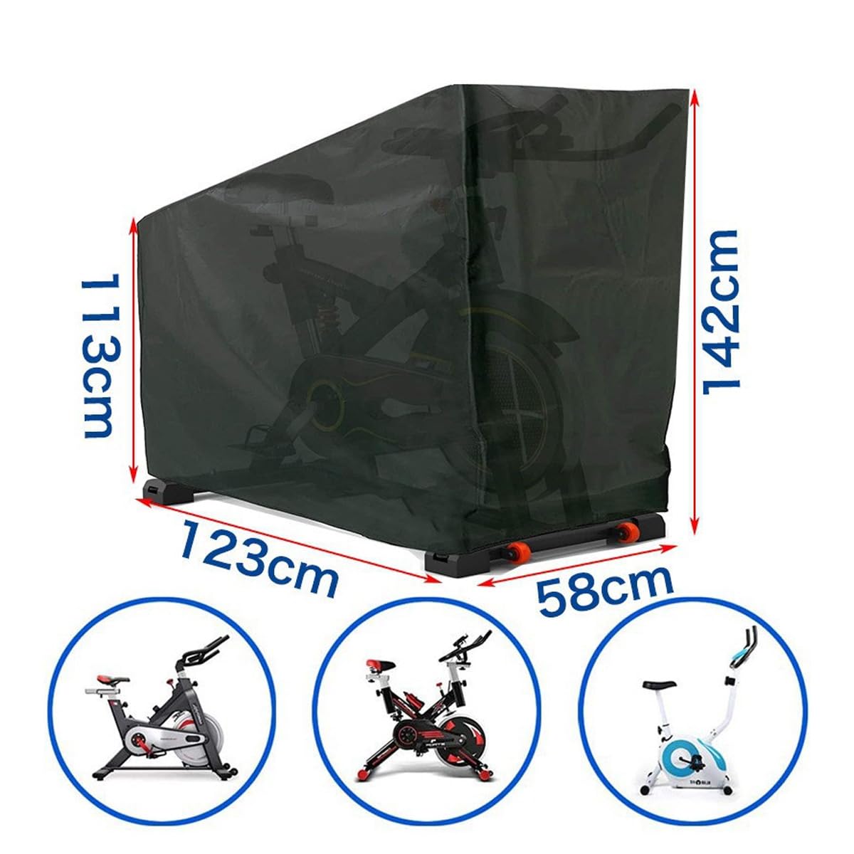 Housse Anti-poussière Pour Équipement De Fitness, Housse Pour Vélo D'appartement Imperméable Pour Une Utilisation Intérieure Et Extérieure, 142 X 123 X 58 Cm